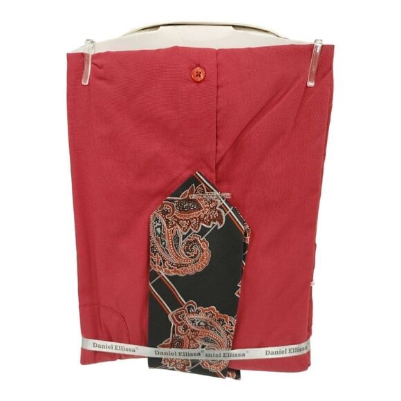 MEN'S DANIEL ELLISSA SOLID BODY, WHITE COLLAR FRENCH CUFF DRESS SHIRT. DS3829P2 - Picture 3 of 4